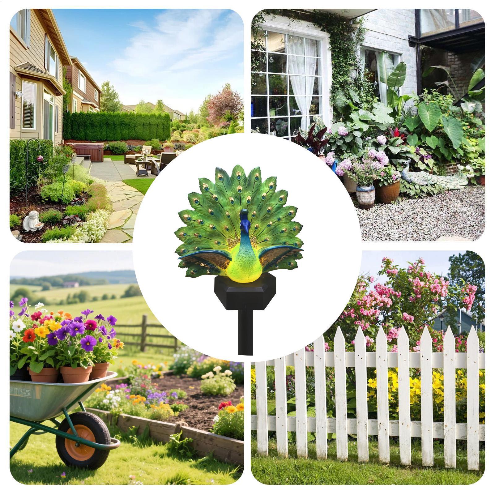 Outdoor Yard Power Stake - Solar-Vogel-Gartenskulptur, solarbetrieben, wasserdicht, dekorativer Pfahl, Rasendekoration