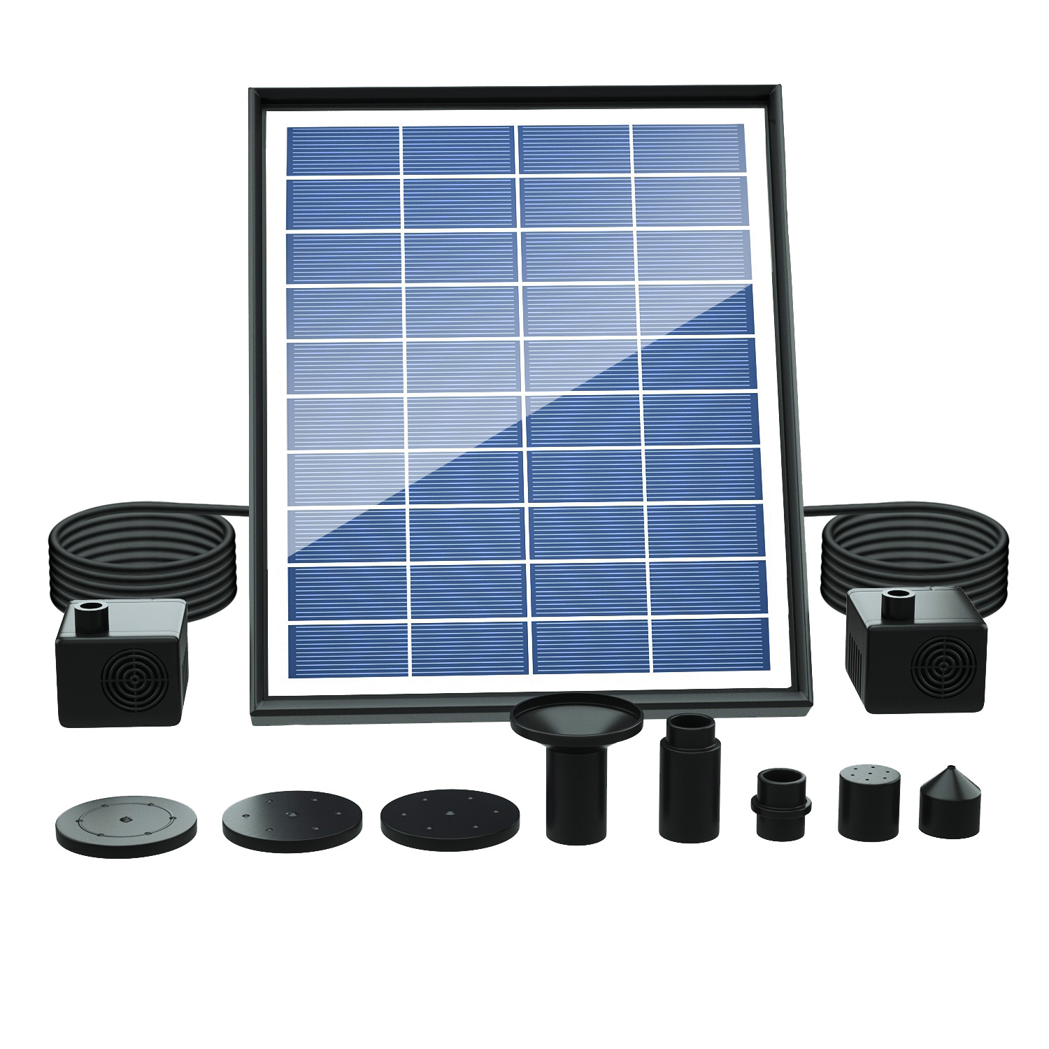 Panel Power Outdoor - Solar-Springbrunnen, Solarbetriebene Vogelbadpumpe 6,5W Wasserpumpe, Tauchpumpe