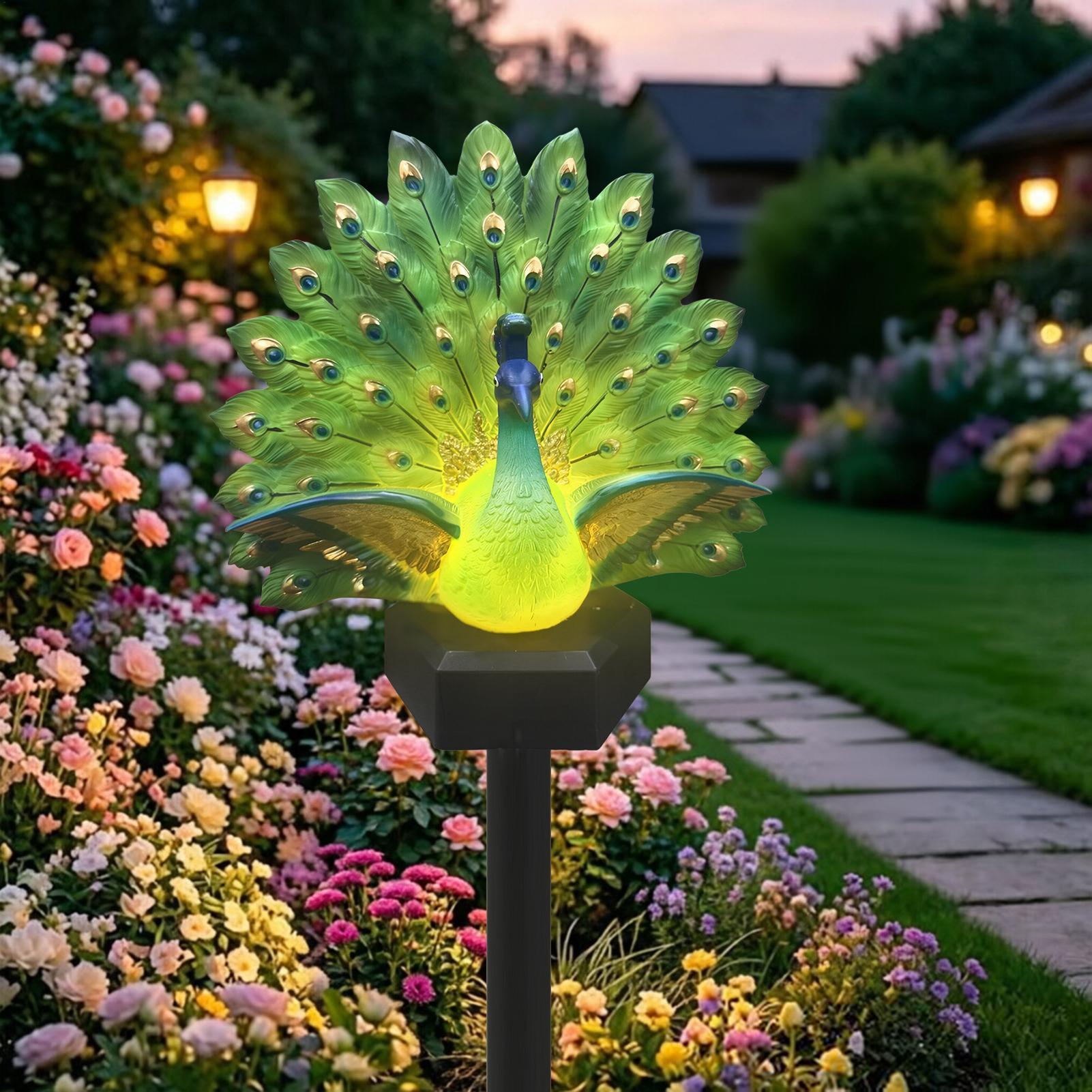 Outdoor Yard Power Stake - Solar-Vogel-Gartendekorationen, solarbetrieben, wasserdicht, dekorativer Pfahl, Rasendekorationen