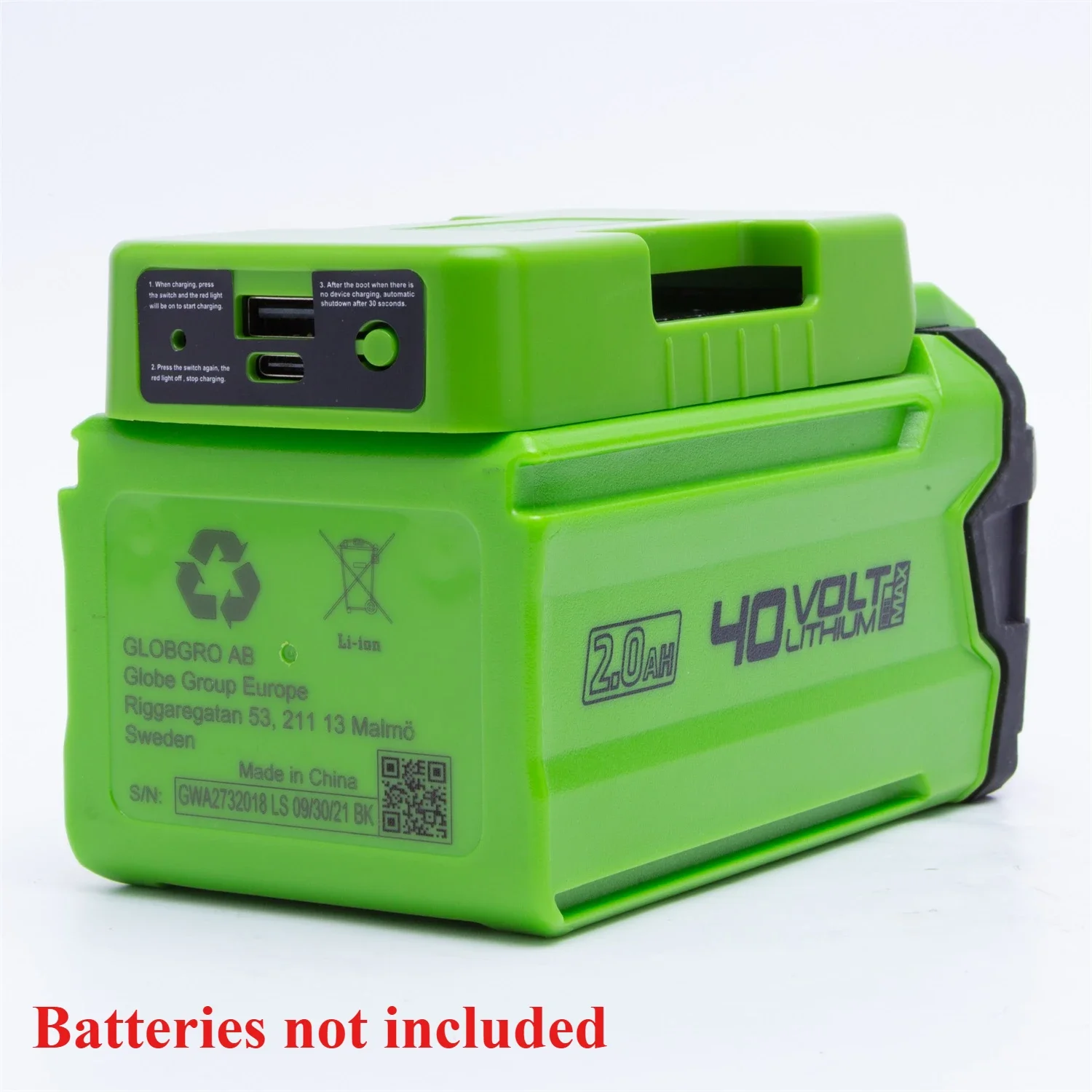 Outdoor Usb Power Adapter - Kabelloser Mobiler Powerbank-Adapter für GREENWORKS 40V