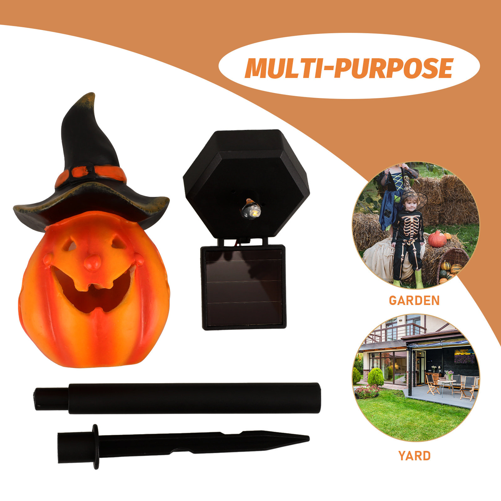 Halloween-Kürbis-Solar-Gartenl – Outdoor Yard Power Stake Bewertung und Preis